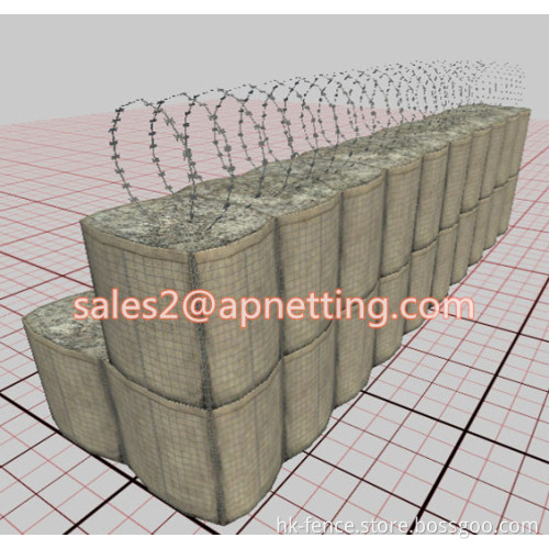AL-ZI alloy 4mm wire military hesco barrier defence wall